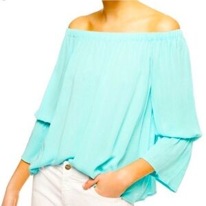 Sanctuary Mint Green Bell Sleeve Top